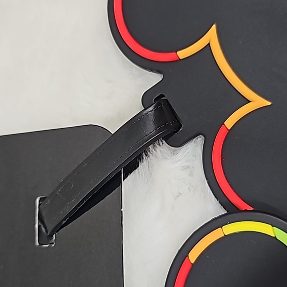 Disney Pride Collection Bag Tags Set of 2 Heavy Duty Rubber Black and Rainbow - Picture 3 of 5